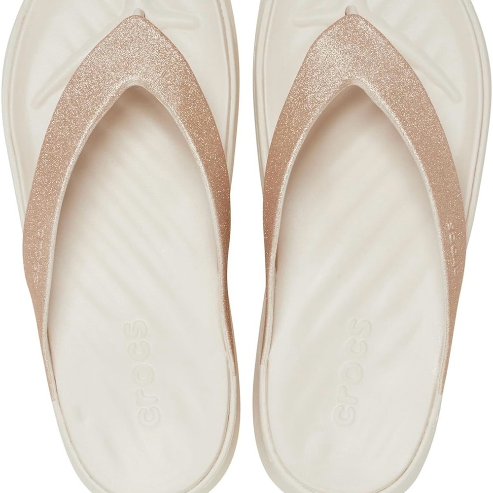 CROCS Women's Rose Gold Sandals Size 9 EUC